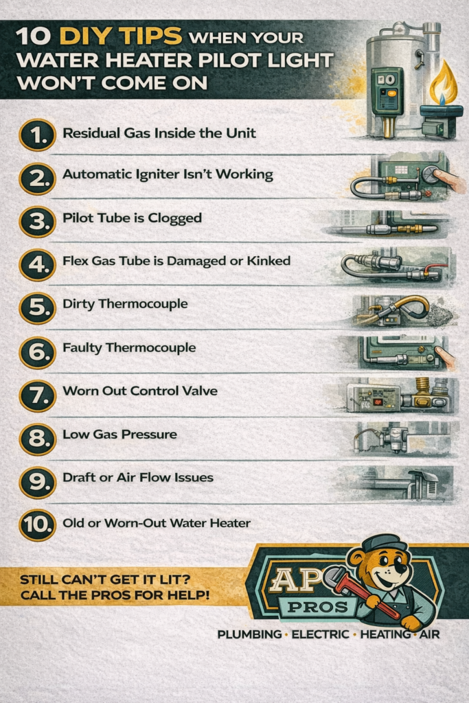 10 DIY Tips When Your Water Heater Pilot Light Won't Come On