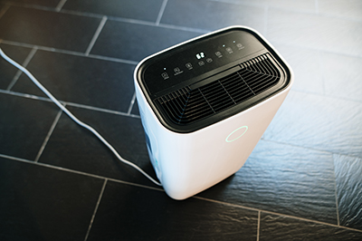 Dehumidifier on floor